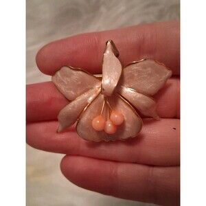 Beautiful Vintage Orchid Brooch/Pin 1950s Mid-Century